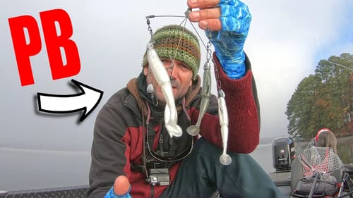 I CAUGHT my PB Bass FISHING a Lure I MADE!!! (Cold Water Pattern)