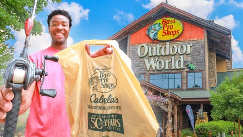Trading My Old Fishing Rod For A New One At Bass Pro Shops (NO BUDGET Rod, Reel, Line&Lures Fishing)
