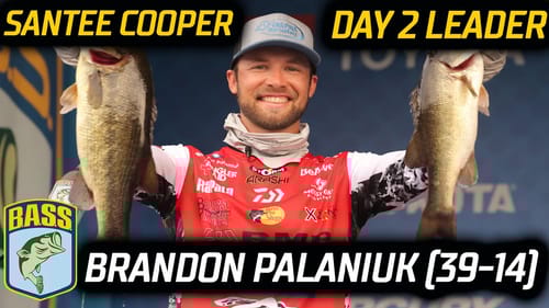 Brandon Palaniuk takes the Day 2 lead with 39-14 (Santee Cooper Bassmaster Elite)