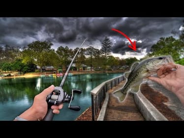 Sneaking Into and Fishing AMUSEMENT PARK PONDS!! (Sketchy)