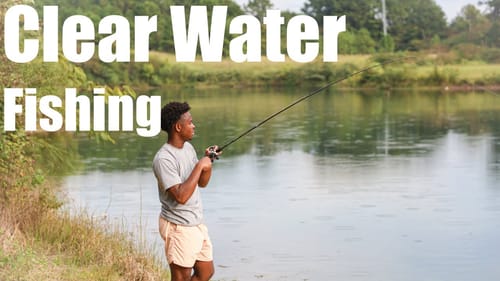 Fishing ULTRA CLEAR Deep Water For Bass (Fishing 100 Foot Deep Pond)