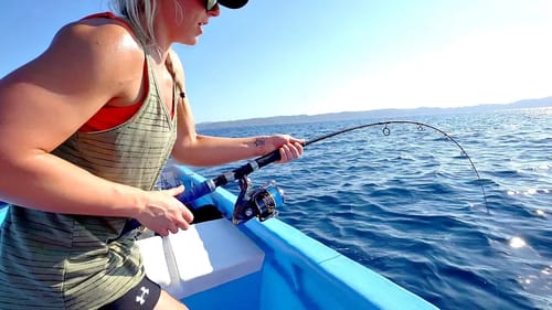 Fighting Her BIGGEST FISH EVER!!! (TROPHY)