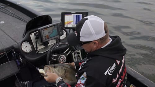 REALLY BIG BASS caught on deep diving crankbait!