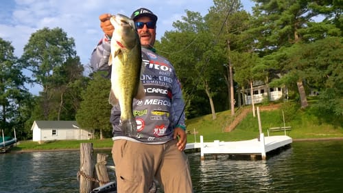 BIG BASS on SWIMBAITS around DOCKS with BOOM BOOM!