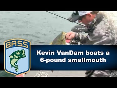 Kevin VanDam boats a giant smallmouth bass on St. Lawrence River