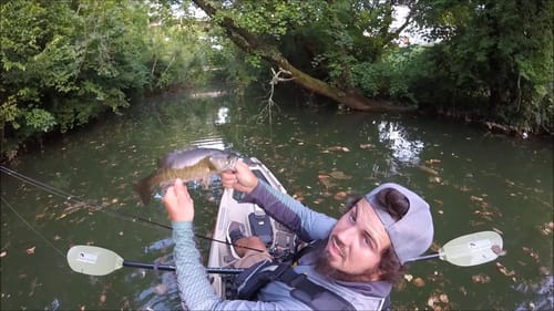 KAYAK BASS FISHING TINY URBAN CREEK