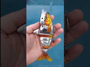 Making a Wooden Armored Goldfish Lure #shorts #fishinglures #goldfish #shark