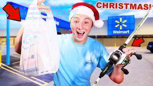 Christmas Gear ONLY Fishing Challenge (WALMART!)