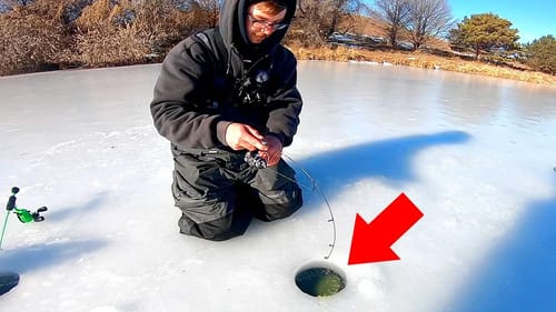 Ice Fishing a HIDDEN Pond w/ BIG Surprises!!!
