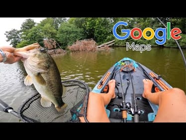 Fishing A BRAND NEW GOOGLE MAPS Lake! (Big bass!)