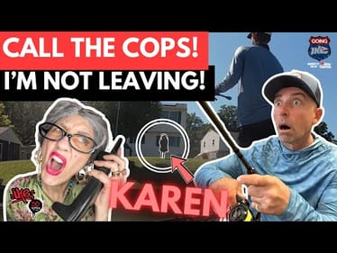 🤬Karen VS Fisherman 🎣 THE BASS ARE UNDER THE DOCKS!!